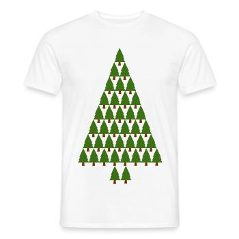 arbre de Noël arbre de Noël arbre de Noël - T-shirt homme - blanc - Devant - AI Model Male 178 dark (178cm)