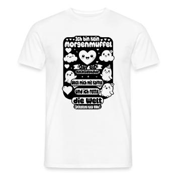Les noctambules – le café sauve le monde - T-shirt homme - blanc - Devant - AI Model Male 178 dark (178cm)