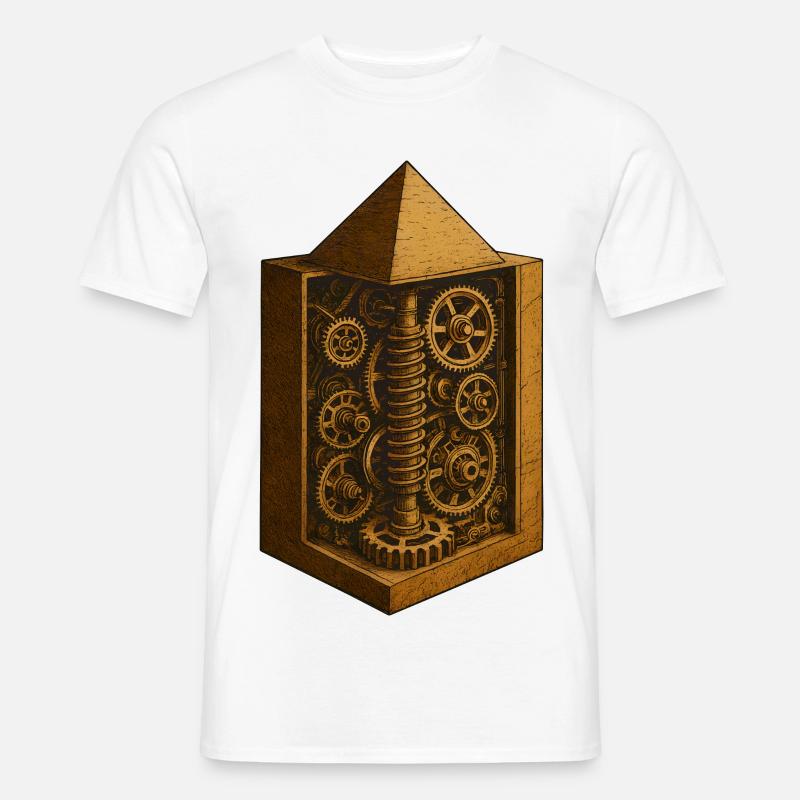 Pyramide von Chephren | Antike Getriebemechanik-Kunst - Männer T-Shirt - Weiß