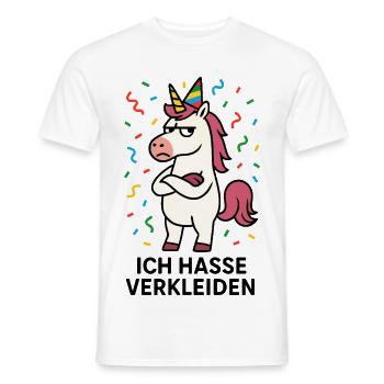 Carnival Muffle Costume Unicorn Hate Dress Up - Men's T-Shirt - white - Front - AI Model Male 178 dark (178cm)