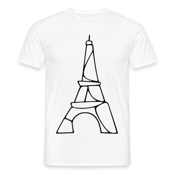 Tour Eiffel - T-shirt homme - blanc - Devant - AI Model Male 178 dark (178cm)