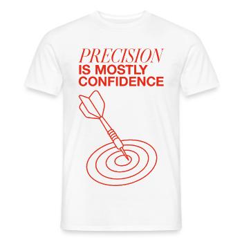 Darts – Precision Is Mostly Confidence - Männer T-Shirt - Weiß - Vorne - AI Model Male 178 dark (178cm)