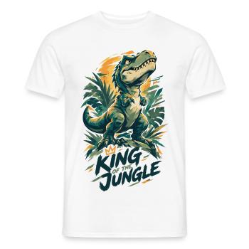 Kleiner T-Rex King of the Jungle Dino Spruch - Männer T-Shirt - Weiß - Vorne - AI Model Male 178 dark (178cm)