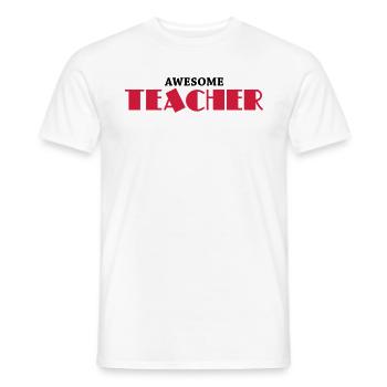 Awesome teacher - T-shirt uomo - bianco - Fronte - AI Model Male 178 dark (178cm)
