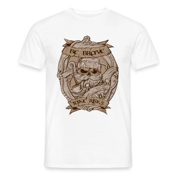 Totenkopf Kapitän Vintage Design - Männer T-Shirt - Weiß - Vorne - AI Model Male 178 dark (178cm)