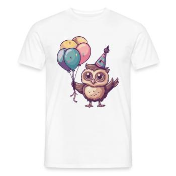 Owl Birthday Baby - Men's T-Shirt - white - Front - AI Model Male 178 dark (178cm)