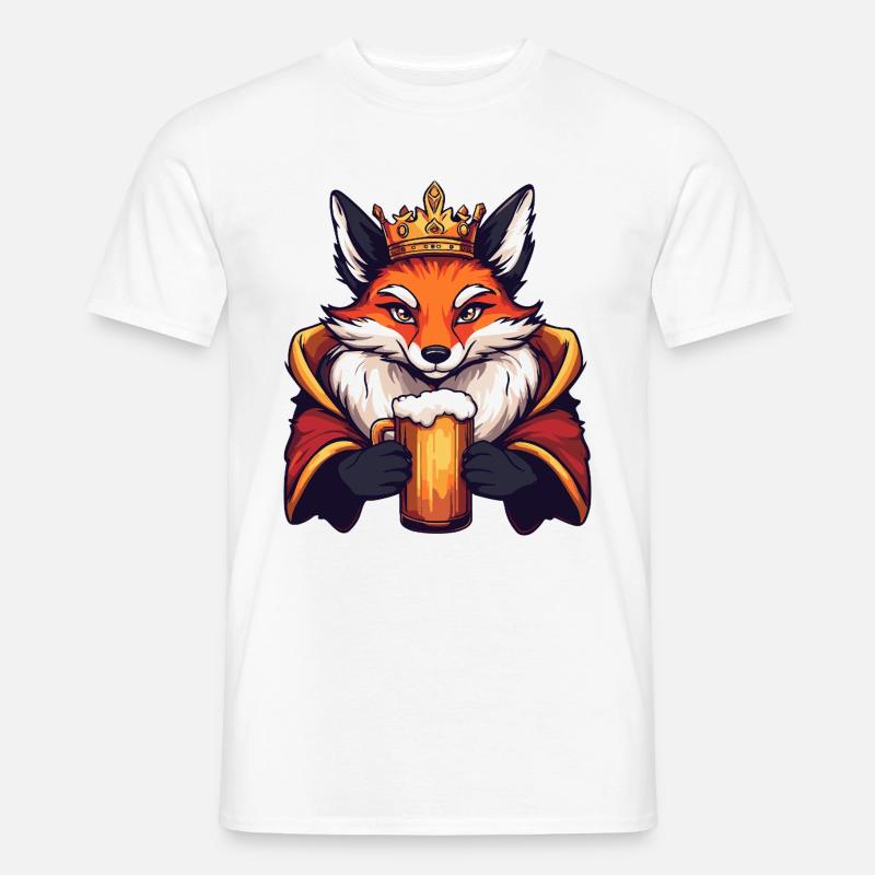 Fuchs Bier Lustig - Männer T-Shirt - Weiß