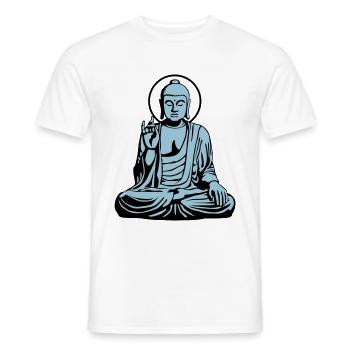 Young Buddha No.1_2c - Männer T-Shirt - Weiß - Vorne - AI Model Male 178 dark (178cm)