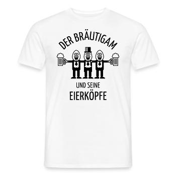 Der Bräutigam Und Seine Eierköpfe (JGA / 1C) - Männer T-Shirt - Weiß - Vorne - AI Model Male 178 dark (178cm)