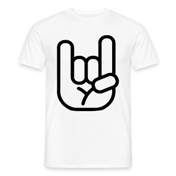 Rock Punk Metal Hand Symbol - Männer T-Shirt - Weiß - Vorne - AI Model Male 178 dark (178cm)