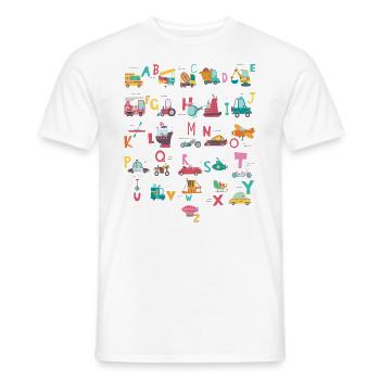 Ambulance Excavator Helicopter Truck Vehicles ABC - Men's T-Shirt - white - Front - AI Model Male 178 dark (178cm)