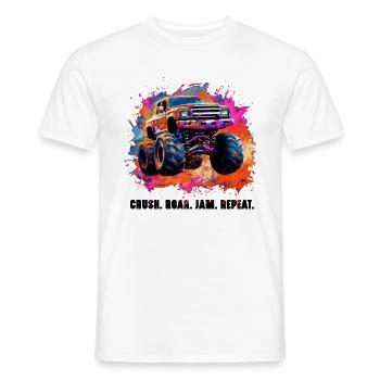 Truck Big Retro Race Dad Trucker Lover Jam Vintage - Men's T-Shirt - white - Front - AI Model Male 178 dark (178cm)