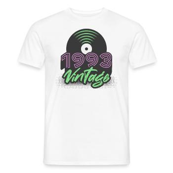 1993 Vintage Vinyl Records Birthday Gift Idea - Men's T-Shirt - white - Front - AI Model Male 178 dark (178cm)