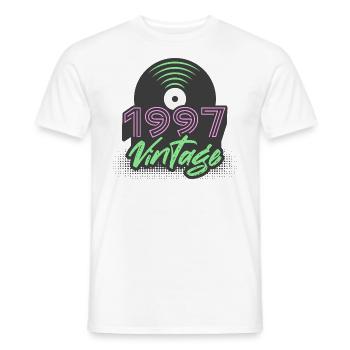 1997 Vintage Vinyl Records Birthday Gift Idea - Men's T-Shirt - white - Front - AI Model Male 178 dark (178cm)