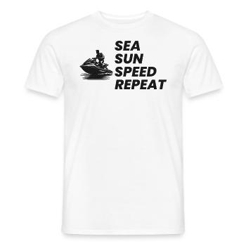 Jet ski Aventure en mer Vitesse Sports nautiques Plaisir - T-shirt homme - blanc - Devant - AI Model Male 178 dark (178cm)