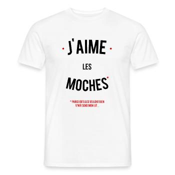 J'aime les moches - T-shirt homme - blanc - Devant - AI Model Male 178 dark (178cm)
