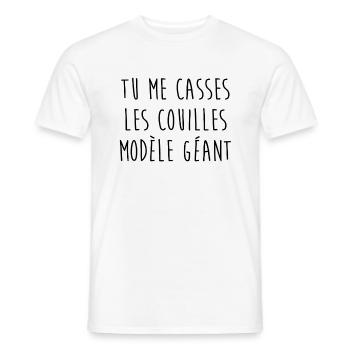 Tu me casses les couilles - T-shirt homme - blanc - Devant - AI Model Male 178 dark (178cm)