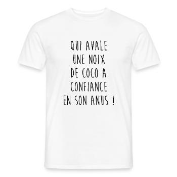 ...une noix de coco - T-shirt homme - blanc - Devant - AI Model Male 178 dark (178cm)
