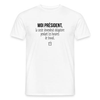 La sieste deviendrait... - T-shirt homme - blanc - Devant - AI Model Male 178 dark (178cm)