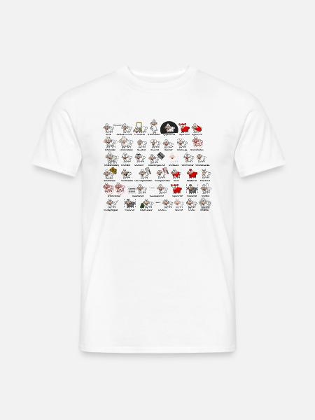 Alle Schafarten in der Übersicht #Schafmania - Männer T-Shirt - Weiß