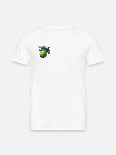 Olivenzweig-Muster für Naturkleidung - Männer T-Shirt - Weiß