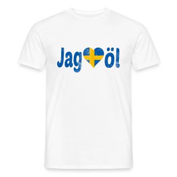 Boire de la bière en Suède - T-shirt homme - blanc - Devant - AI Model Male 178 dark (178cm)