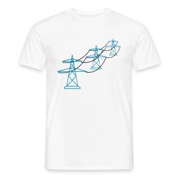 reihe muster viele trasse strom mast strommast ele - Männer T-Shirt - Weiß - Vorne - AI Model Male 178 dark (178cm)