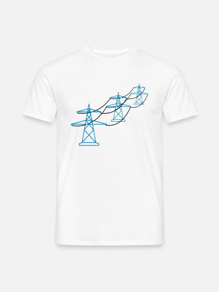 modèle de rangée beaucoup piste mât électrique puissance poteau ele - T-shirt homme - blanc