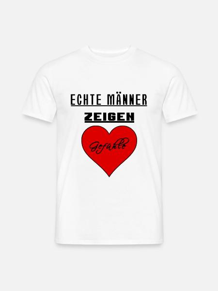 Echte Männer zeigen Gefühle - Männer T-Shirt - Weiß