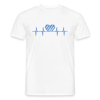 HERZSCHLAG - BAYERN - LOVE - PULS - BAYERNLIEBE - Männer T-Shirt - Weiß - Vorne - AI Model Male 178 dark (178cm)