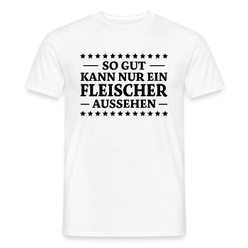 Fleischer Spruch Metzger Lustig Fleischer Geschenk - Männer T-Shirt - Weiß - Vorne - AI Model Male 178 dark (178cm)