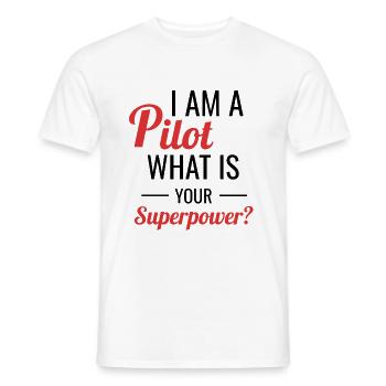 Pilot - Männer T-Shirt - Weiß - Vorne - AI Model Male 178 dark (178cm)