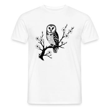 Mystische Eule – Elegantes Naturdesign - Männer T-Shirt - Weiß - Vorne - AI Model Male 178 dark (178cm)