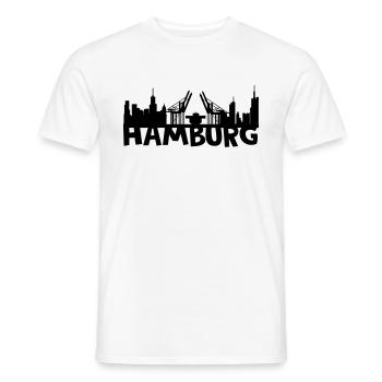 Hamburg Skyline - Männer T-Shirt - Weiß - Vorne - AI Model Male 178 dark (178cm)