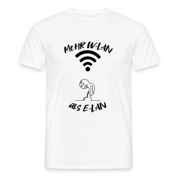 Mehr Wlan als Elan lustiges Informatiker Design - Männer T-Shirt - Weiß - Vorne - AI Model Male 178 dark (178cm)