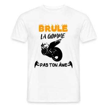 brûle la gomme pas ton âme cadeau anniversaire - T-shirt homme - blanc - Devant - AI Model Male 178 dark (178cm)
