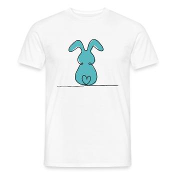 One-Line Bunny Colored - Men's T-Shirt - white - Front - AI Model Male 178 dark (178cm)