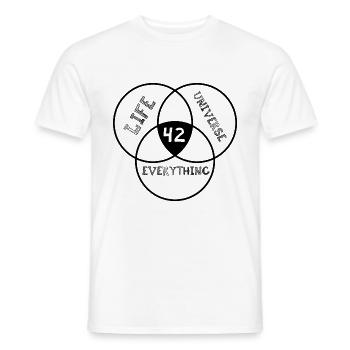 Réponse 42 - T-shirt homme - blanc - Devant - AI Model Male 178 dark (178cm)