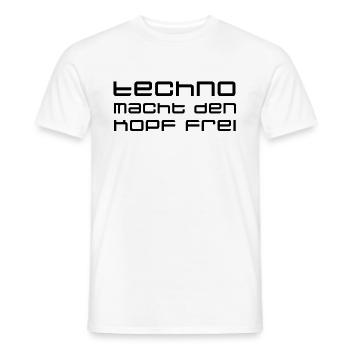 Techno-Leidenschaft - Männer T-Shirt - Weiß - Vorne - AI Model Male 178 dark (178cm)