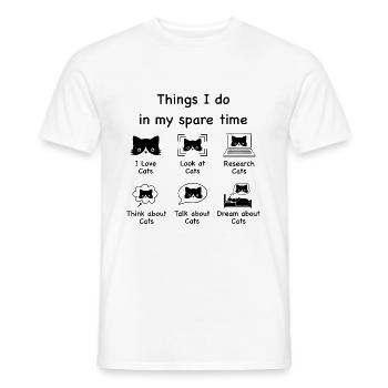 Cats, cats, cats (black) - Men's T-Shirt - white - Front - AI Model Male 178 dark (178cm)
