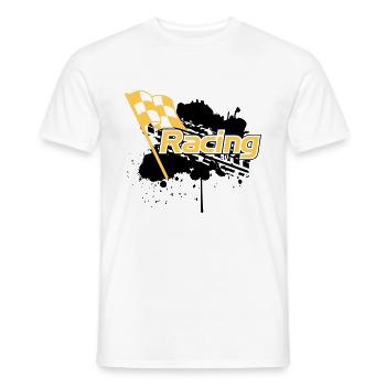Racing - Männer T-Shirt - Weiß - Vorne - AI Model Male 178 dark (178cm)