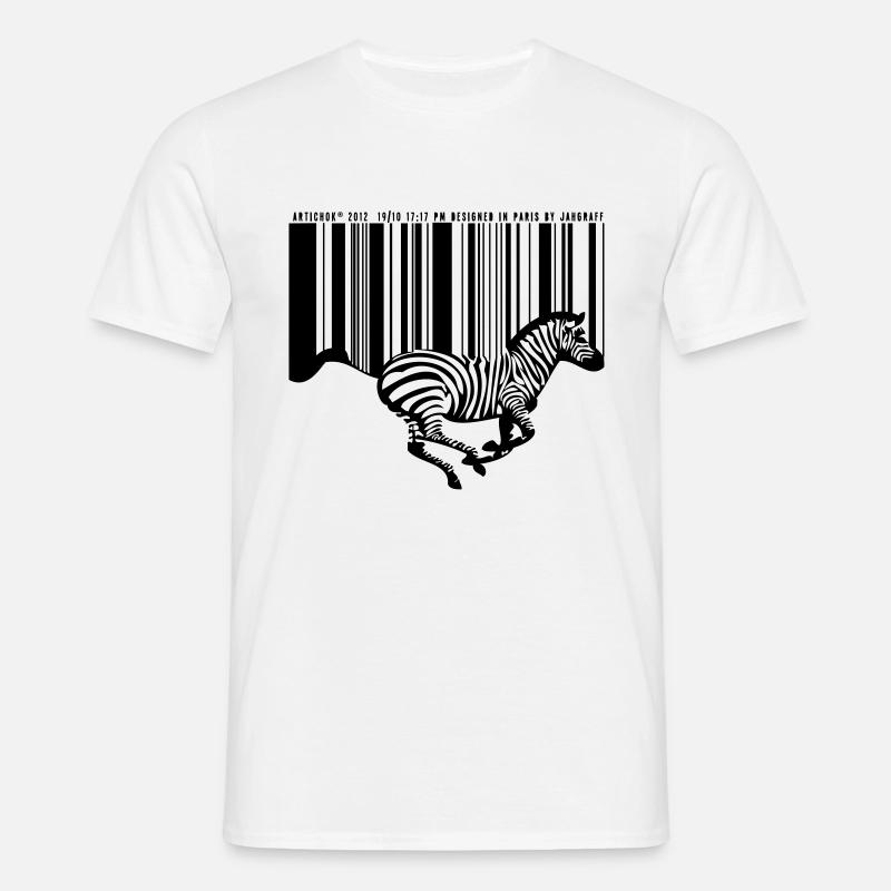 Zebra-Barcode - Männer T-Shirt - Weiß
