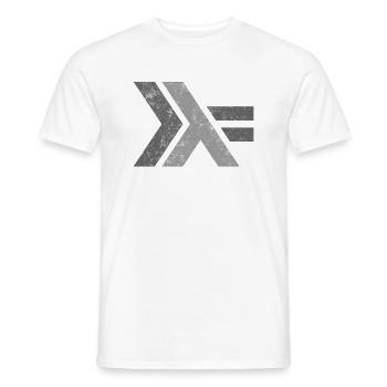 Haskell Programmiersprache Logo Design - Männer T-Shirt - Weiß - Vorne - AI Model Male 178 dark (178cm)