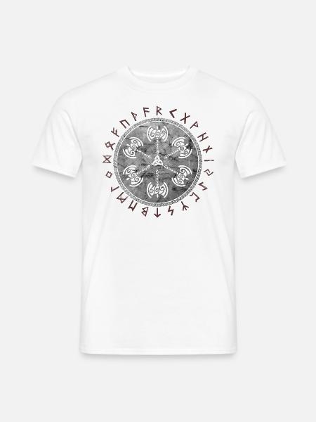 Keltischer Vikinger Vegvisir Kompass Wikinger - Männer T-Shirt - Weiß