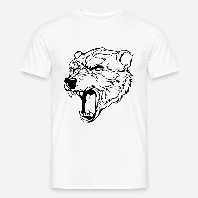 eisbär kopf bär polarbär kopf - Männer T-Shirt - Weiß