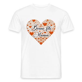 bonne fete maman - T-shirt homme - blanc - Devant - AI Model Male 178 dark (178cm)