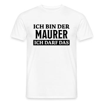 Maurer Spruch Baustelle Lustiges Maurer Geschenk - Männer T-Shirt - Weiß - Vorne - AI Model Male 178 dark (178cm)