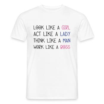 Look Like A Girl - T-shirt homme - blanc - Devant - AI Model Male 178 dark (178cm)