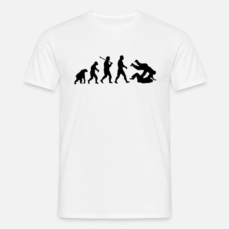 Evolution: Judo Jiu Jitsu - Männer T-Shirt - Weiß