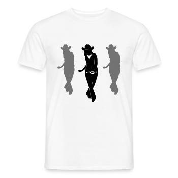Line Dance - Country Musik - Männer T-Shirt - Weiß - Vorne - AI Model Male 178 dark (178cm)